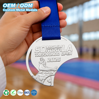 Médailles de Taekwondo personnalisées pour les compétitions de championnats, logo personnalisé avec ruban, moulage sous pression, vente en gros, sans MOQ, directement de l'usine