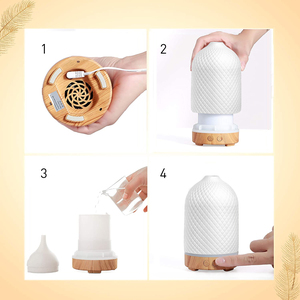 SCENTCARES Hot Sale Handmade Ceramic Ultrasonic Air Aromatherapy Humidifier Essential <b>Oil</b> Room Home Fragrance Stone <b>Diffuser</b> - Product Image 2