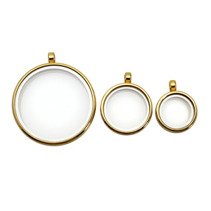 Mặt Dây Chuyền Mề Đay Sống Bằng Thủy Tinh Nổi Màu Vàng Hỗn Hợp Mặt Dây Chuyền Quyến Rũ Mặt Dây Chuyền Thủy Tinh Bằng Thép Không Gỉ Mặt Dây Chuyền Trang Sức Tự Làm Quà Tặng Cho Nữ - Product Image 3