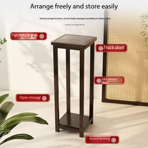 Support à plantes en <span class=keywords><strong>bois</strong></span> massif avec étagère, support moderne pour pots de fleurs pour salon, balcon, étagère de présentation de plantes robuste - Product Image 6