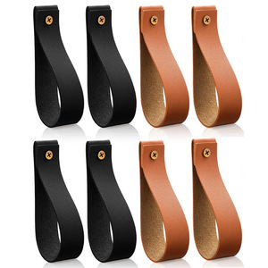Cross-border spot leather <b>wall</b> <b>hooks</b> for living room, kitchen, and bathroom towel racks/cabinet leather handles - Product Image 5