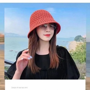 Sombrero de Punto para Mujer, Estilo Bucket, Color Negro, Protección Solar, Transpirable, Casual, para Playa, para Adultos - Product Image 5