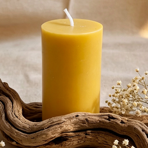 Bougies cylindriques en cire d'abeille, style européen, pour église, prière, salle de méditation bouddhiste, arrangement lumineux, sans fumée, naturelles, semi-artisanales, Chine - Product Image 3