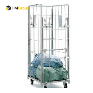 Entrepôt de stockage en acier robuste, grillage logistique à 4 côtés, cage à rouleaux empilable pliante personnalisée - Product Image 4