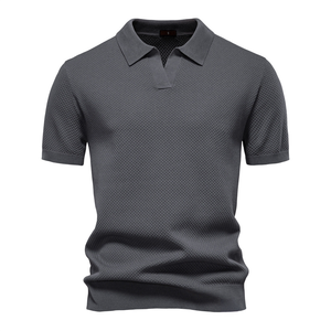 <span class=keywords><strong>Polo</strong></span> in Maglia da Uomo Fitspi, Maglione a Maniche Corte con Texture Ananas Premium, T-Shirt Casual Business Estiva, Vestibilità Ampia, Collo Aperto - Product Image 1