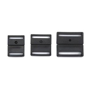 Hebilla de plástico con clip, conector deslizante plano para correa de bolso, accesorio para etiqueta de teléfono, duradero, negro, 3 tamaños - Product Image 1