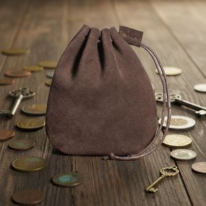 Trendy Drawstring Leather Coin Pouch <b>Cute</b> Vintage Multi-functional Portable Daily Use Coin <b>Purse</b> - Product Image 4