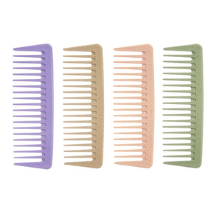 Peigne à dents larges de grande taille en paille de blé pour usage domestique avec fonction de massage - Product Image 5