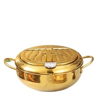 Marmite à Frire Écologique en Acier Inoxydable 304 avec Double Poignée, Style Japonais, pour Tempura et Fritures, Compatible Lave-Vaisselle