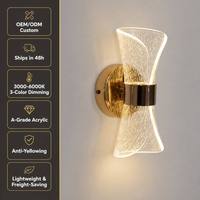 Lámpara de Pared LED Dorada de Estilo Nórdico Minimalista, con Forma de Reloj de Arena, para Decoración de Dormitorio, Estudio, Baño y Tocador