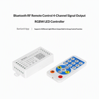 Contrôleur LED 4 canaux Bluetooth 2.4G RF avec télécommande, DC 5-24V, contrôle de 600 pixels par groupe, accessoires d'éclairage de scène