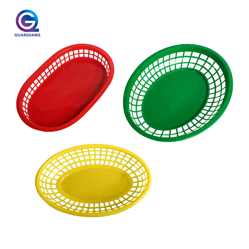Цветной Овальный прямоугольный сервировочный поднос для барбекю, пикника, сэндвичей, пластиковая корзина для фаст-фуда, для ресторана с вкладышами