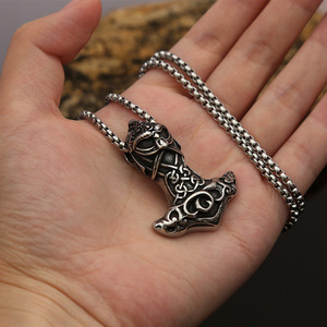 Yunnique-collar con colgante de martillo de Thor de acero inoxidable para hombre, estilo vikingo nórdico, regalo, joyería, accesorio de moda - Product Image 4