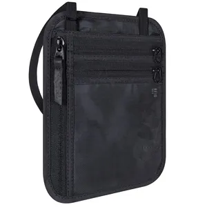 Portefeuille de voyage personnalisé en gros avec blocage RFID porte-passeport pochette de cou pour hommes et femmes