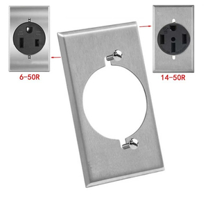 <span class=keywords><strong>Plaque</strong></span> murale en acier inoxydable brossé, cache-prise électrique à trou rond, norme américaine 6-30R/6-50R/14-30R/14-50R/TT-30 RSocket Cover - Product Image 5