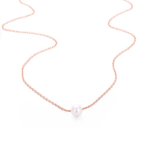 Vente en gros de collier de perles d'imitation d'eau douce élégantes de 4mm avec chaîne à maillons pour fête de mariage ou cadeau d'anniversaire