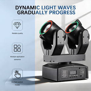 Mini projecteur rotatif à double tête 100W RGBW, lumière de scène DMX512 avec télécommande, laser RG, stroboscope pour discothèque, fête, <span class=keywords><strong>bar</strong></span> - Product Image 2