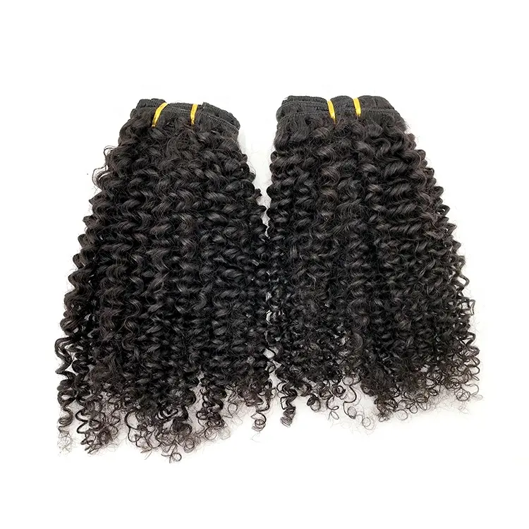 Jerry Curl klip dalam ekstensi rambut 12A rambut manusia Brasil Clip-in rambut Virgin tanpa proses keriting hitam alami tenun 120g/set