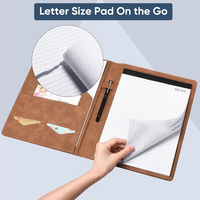 Portafolio de Negocios de Lujo A4 Vding VD-688 Negro, Carpeta de Archivos, Maletín de Cuero PU, Almacenamiento Seguro de Documentos, Calculadora, Libretas, Tarjetas