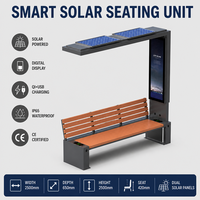 Banc solaire intelligent avec chargeur USB sans fil, éclairage LED, pour parcs, campus, espaces publics, OEM ODM ZEMSO