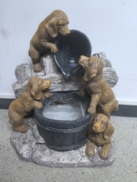Artisanat en polyrésine de Style européen LED solaire canard fée chien Statues fontaine d'eau cascade décoration de jardin extérieur