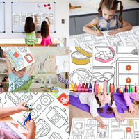 Rouleau de dessin créatif réutilisable de 3 m pour enfants, papier de peinture opaque pour coloriage et gribouillage, jouets artistiques DIY pour enfants