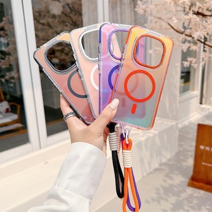 เคสแม่เหล็กลายไล่สีพร้อมเชือกห้อยสำหรับ Redmi Note 15 Pro+ 5G, 13, 14 Pro 4G ฝาครอบมีสายคล้องข้อมือกันลื่นรองรับการชาร์จไร้สาย - Product Image 3