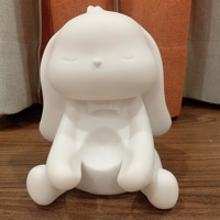 Vente en gros : Sculpture créative en résine, motif lapin, avec lumière lunaire fluide, faite à la main, à peindre soi-même (type graffiti)