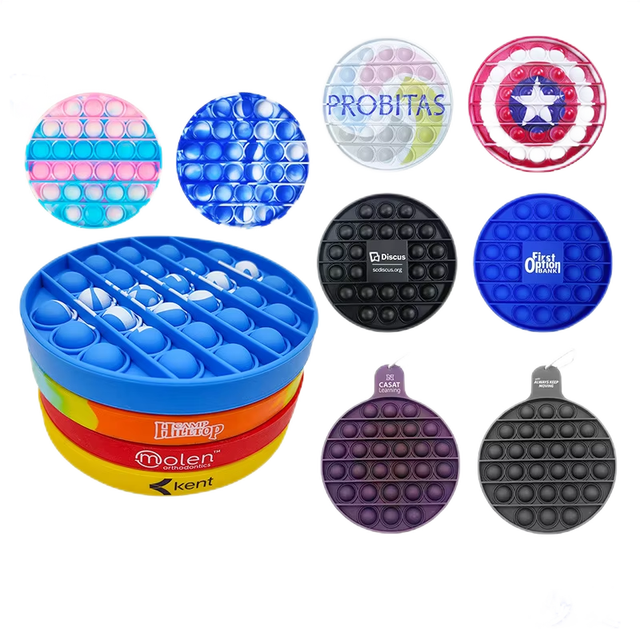 Custom Logo Printed Silicone Fidget Sensory Pop Bubble Toy for Girls & Boys-Promotional Educational Gift for 3+ Years