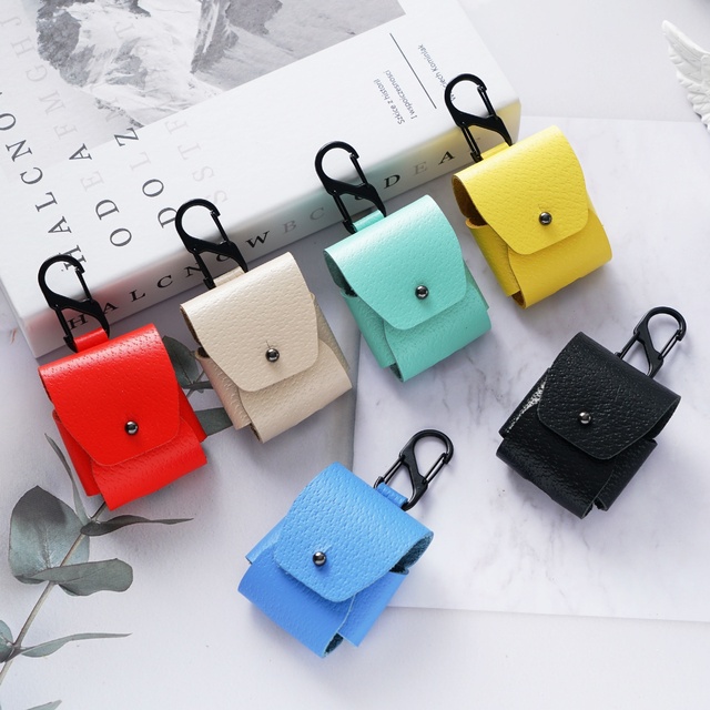 Genuine Leather Bluetooth Protective Case Premium Protective Cover for Apple Bluetooth Earphones