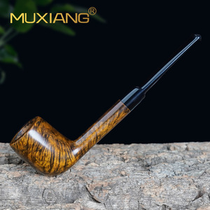 Muxiang Tobacco Pipe Straight Type 3mm Flue Vulcanized Rubber Mouthpiece Billiards Pipe - Product Image 1