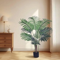 Palmier artificiel de luxe en faux Areca 5FT 6FT Moderne pour la décoration intérieure, le bureau, l'hôtel, écologique, résistant aux UV