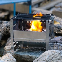 Accessoires de camping Poêle à bois portable Poêle à bois pliable pour l'extérieur Brûlant pour la randonnée en sac à dos, la survie, la cuisine, le pique-nique, la chasse