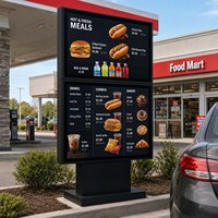 Affichage numérique extérieur pour drive-thru, écran LCD haute luminosité et étanche pour la commande rapide en restaurant