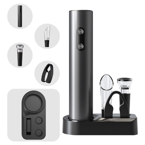 Set Apribottiglie Elettrico <span class=keywords><strong>4</strong></span> in 1 di Tendenza, Colore Nero, con Tagliacapsule - Product Image 1
