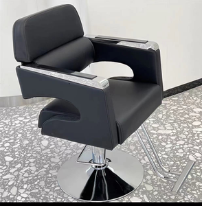 Fauteuil de barbier hydraulique pivotant en cuir PU noir, fauteuil de coiffure moderne, mobilier de salon de coiffure pour barbier - Product Image 4