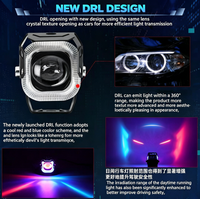 Phare LED en promotion pour véhicules électriques, projecteur moto avec lentille, ligne de coupure, faisceau haut/bas, phare auxiliaire Angel Eye