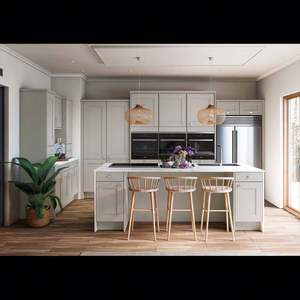 Nouvelle conception de meubles, armoires de cuisine modulaires en bois, armoires de cuisine blanches de style shaker avec îlot - Product Image 6