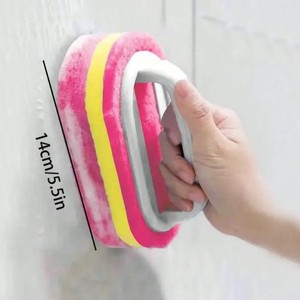 Éponge épaisse avec poignée 14 cm, tampon de nettoyage rectangulaire pour cuisine et salle de bain, pour la vaisselle et le récurage - Product Image 1