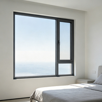 Ventana Abatible de Aluminio con Doble Acristalamiento, Aislamiento Acústico, Impermeable y con Rotura de Puente Térmico de Alta Calidad para Sala de Estar