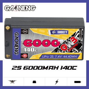 Batería LiPo GNB GAONENG 6000MAH 2S 7.6V HV 140C Shorty Pack 5.0mm Bullet Hard Case para Coches de Carreras RC a Escala 1:10 1:12 - Product Image 2