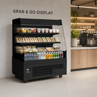Refrigerador Comercial de Exhibición con Frente Abierto y Múltiples Niveles, Enfriamiento por Ventilador, Vitrina para Sándwiches para Cafeterías y Supermercados