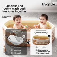 Baignoire isolée en PVC à parois épaisses pour usage domestique 2026, portable, écologique, pliable, type assis ou allongé, avec fonction douche