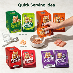 Naturay Nourriture humide pour chat en sachet 80g Multi-saveurs Poulet Canard Krill Anchois Pâté pour toutes les races <span class=keywords><strong>Chaton</strong></span> Adulte - Product Image 2