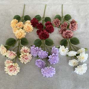 ดอกไม้ยี่ยี่ ซีรีส์สีม่วงยุโรป ดอกเบญจมาศหกหัว ขนาด 30 ซม. 100 ซม. ดอกไม้ประดิษฐ์สำหรับตกแต่งบ้าน - Product Image 4