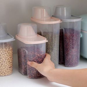 Kitchen Sealed Grain Containers With Measuring Cup Dust Moisture Proof Dry Food <b>Storage</b> <b>Boxes</b> for Pantry Use - Product Image 2