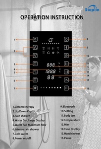 Oem Odm Fabrikant Wifi App Douchecontroller Zes Wateruitgangen Douchemixer Set H306n Muziek Thermostatische Doucheklep - Product Image 3