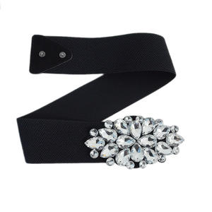 Toptan Bling Bling elastik kristal Rhinestone kemerler kadının düğün elbisesi çok renkli bayanlar geniş elastik Rhinestone olabilir - Product Image 5