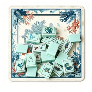 Set di Tessere Mahjong Americane in Acrilico Stile Costa Corallina Shengyu con Perle d'Acqua, Design Moderno Artistico per 4 Giocatori, Resistenti per Casinò e Gioco d'Azzardo - Product Image 6