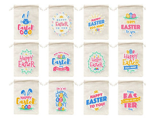 Oeuf de pâques sac cadeau Bundle fête décoration lin vacances stockage emballage Jute matériel sac - Product Image 5